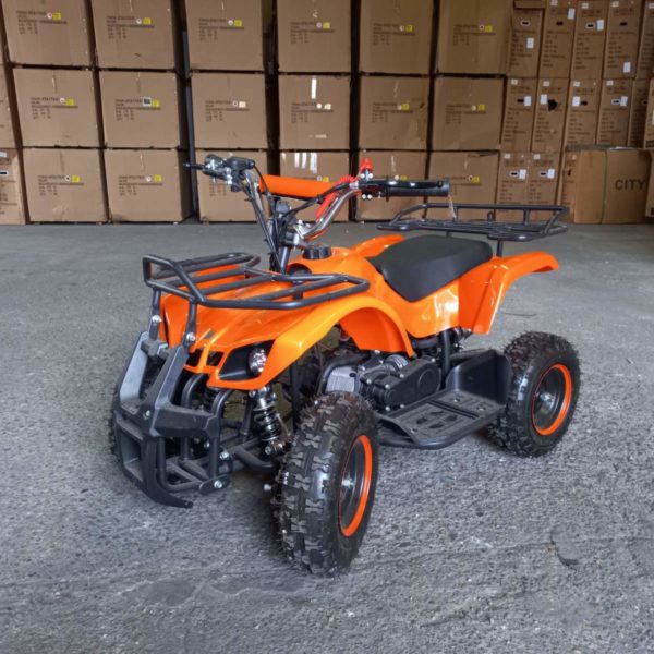 50cc kétütemű gyerek quad KXD M7 benzines, berántós, narancs sárga - Image 3
